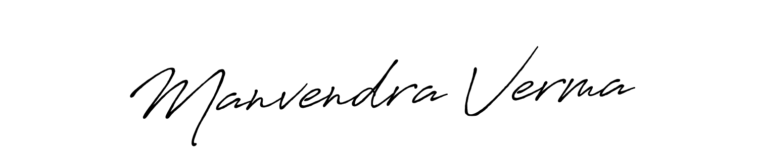 Design your own signature with our free online signature maker. With this signature software, you can create a handwritten (Antro_Vectra_Bolder) signature for name Manvendra Verma. Manvendra Verma signature style 7 images and pictures png