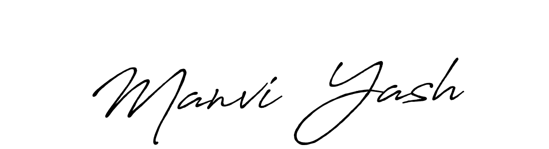 It looks lik you need a new signature style for name Manvi  Yash. Design unique handwritten (Antro_Vectra_Bolder) signature with our free signature maker in just a few clicks. Manvi  Yash signature style 7 images and pictures png