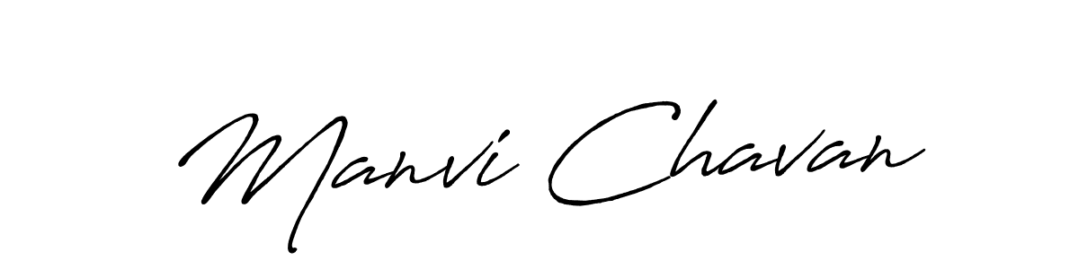 Make a beautiful signature design for name Manvi Chavan. With this signature (Antro_Vectra_Bolder) style, you can create a handwritten signature for free. Manvi Chavan signature style 7 images and pictures png