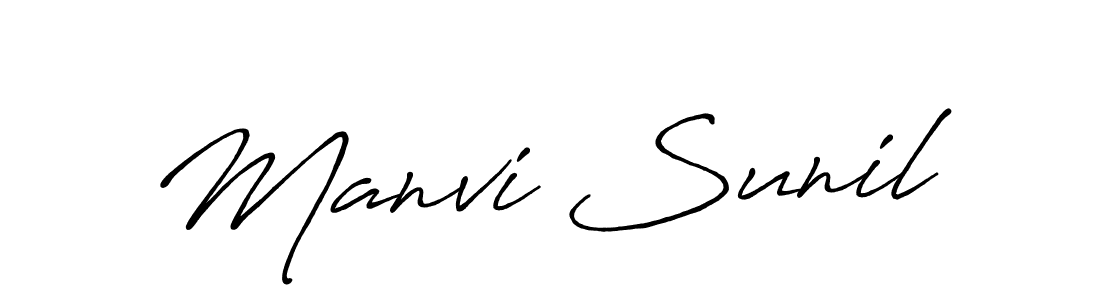 Design your own signature with our free online signature maker. With this signature software, you can create a handwritten (Antro_Vectra_Bolder) signature for name Manvi Sunil. Manvi Sunil signature style 7 images and pictures png