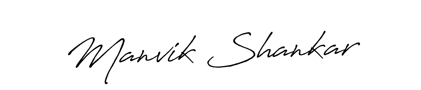 You should practise on your own different ways (Antro_Vectra_Bolder) to write your name (Manvik Shankar) in signature. don't let someone else do it for you. Manvik Shankar signature style 7 images and pictures png