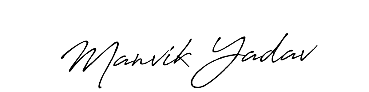 if you are searching for the best signature style for your name Manvik Yadav. so please give up your signature search. here we have designed multiple signature styles  using Antro_Vectra_Bolder. Manvik Yadav signature style 7 images and pictures png