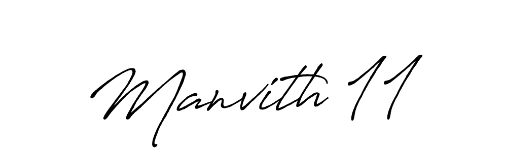 How to make Manvith 11 name signature. Use Antro_Vectra_Bolder style for creating short signs online. This is the latest handwritten sign. Manvith 11 signature style 7 images and pictures png