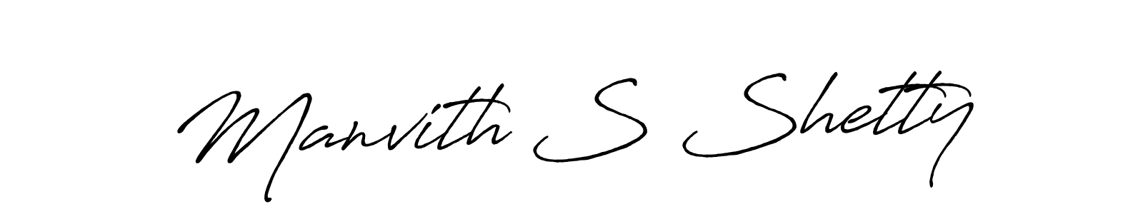 Use a signature maker to create a handwritten signature online. With this signature software, you can design (Antro_Vectra_Bolder) your own signature for name Manvith S Shetty. Manvith S Shetty signature style 7 images and pictures png