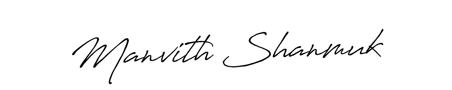 You should practise on your own different ways (Antro_Vectra_Bolder) to write your name (Manvith Shanmuk) in signature. don't let someone else do it for you. Manvith Shanmuk signature style 7 images and pictures png