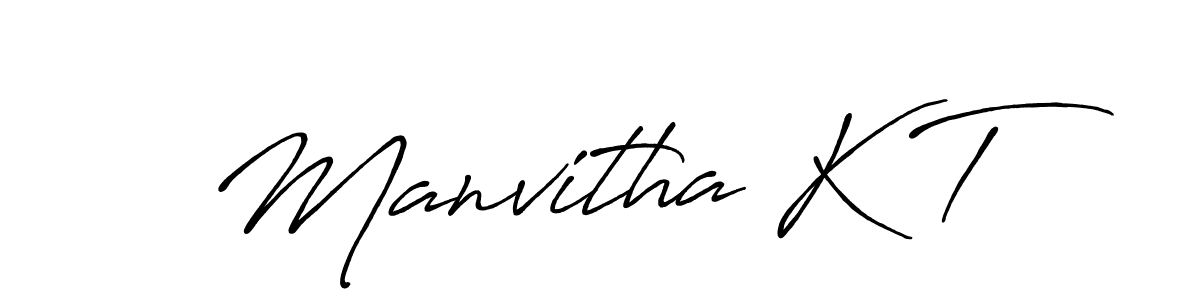Use a signature maker to create a handwritten signature online. With this signature software, you can design (Antro_Vectra_Bolder) your own signature for name Manvitha K T. Manvitha K T signature style 7 images and pictures png