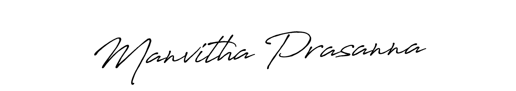 Manvitha Prasanna stylish signature style. Best Handwritten Sign (Antro_Vectra_Bolder) for my name. Handwritten Signature Collection Ideas for my name Manvitha Prasanna. Manvitha Prasanna signature style 7 images and pictures png