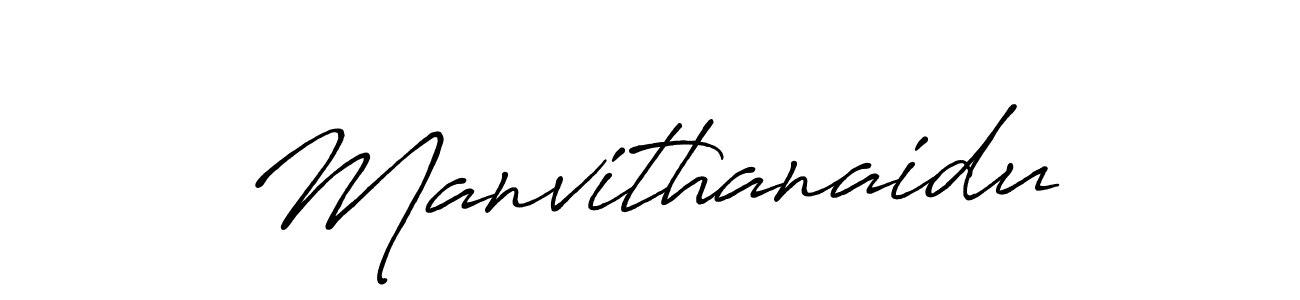 Manvithanaidu stylish signature style. Best Handwritten Sign (Antro_Vectra_Bolder) for my name. Handwritten Signature Collection Ideas for my name Manvithanaidu. Manvithanaidu signature style 7 images and pictures png