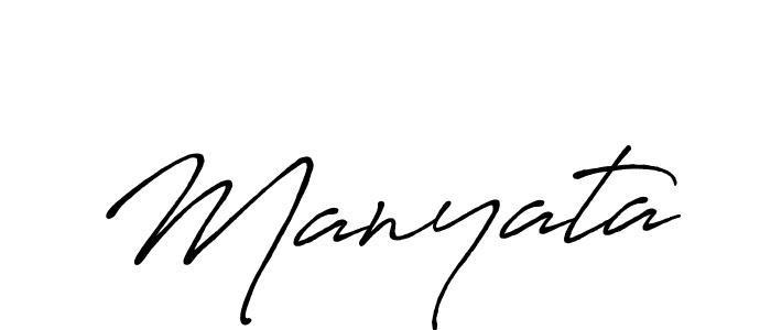Use a signature maker to create a handwritten signature online. With this signature software, you can design (Antro_Vectra_Bolder) your own signature for name Manyata. Manyata signature style 7 images and pictures png