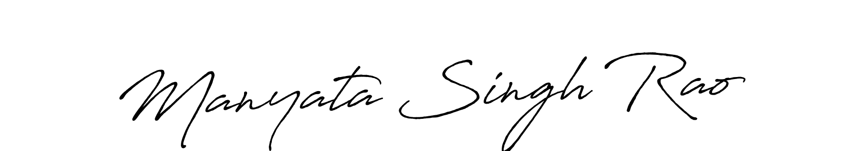 Make a beautiful signature design for name Manyata Singh Rao. With this signature (Antro_Vectra_Bolder) style, you can create a handwritten signature for free. Manyata Singh Rao signature style 7 images and pictures png