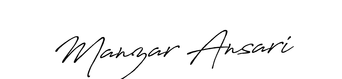The best way (Antro_Vectra_Bolder) to make a short signature is to pick only two or three words in your name. The name Manzar Ansari include a total of six letters. For converting this name. Manzar Ansari signature style 7 images and pictures png