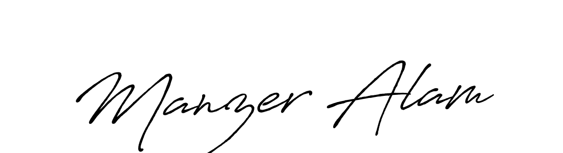 Create a beautiful signature design for name Manzer Alam. With this signature (Antro_Vectra_Bolder) fonts, you can make a handwritten signature for free. Manzer Alam signature style 7 images and pictures png