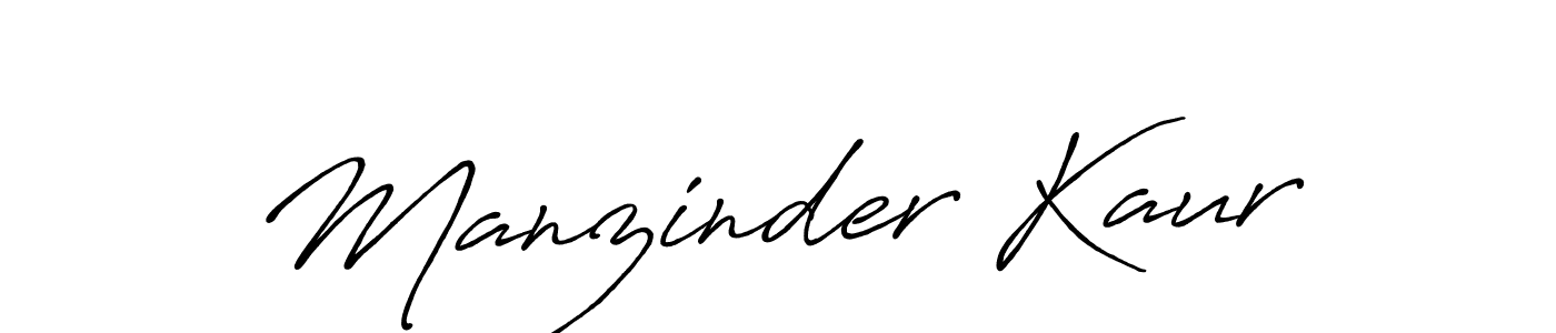 Design your own signature with our free online signature maker. With this signature software, you can create a handwritten (Antro_Vectra_Bolder) signature for name Manzinder Kaur. Manzinder Kaur signature style 7 images and pictures png