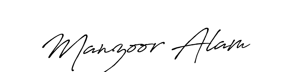 Create a beautiful signature design for name Manzoor Alam. With this signature (Antro_Vectra_Bolder) fonts, you can make a handwritten signature for free. Manzoor Alam signature style 7 images and pictures png