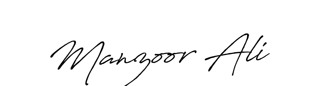 How to make Manzoor Ali name signature. Use Antro_Vectra_Bolder style for creating short signs online. This is the latest handwritten sign. Manzoor Ali signature style 7 images and pictures png