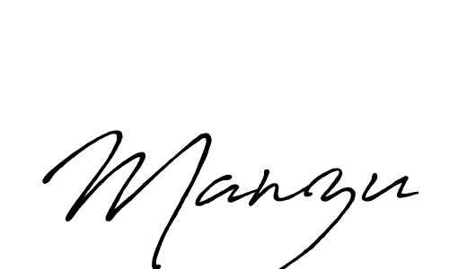 Design your own signature with our free online signature maker. With this signature software, you can create a handwritten (Antro_Vectra_Bolder) signature for name Manzu. Manzu signature style 7 images and pictures png