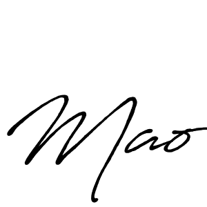 Use a signature maker to create a handwritten signature online. With this signature software, you can design (Antro_Vectra_Bolder) your own signature for name Mao. Mao signature style 7 images and pictures png