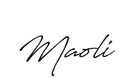 Make a beautiful signature design for name Maoli. With this signature (Antro_Vectra_Bolder) style, you can create a handwritten signature for free. Maoli signature style 7 images and pictures png