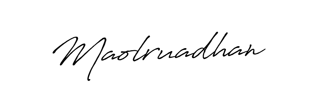How to make Maolruadhan name signature. Use Antro_Vectra_Bolder style for creating short signs online. This is the latest handwritten sign. Maolruadhan signature style 7 images and pictures png