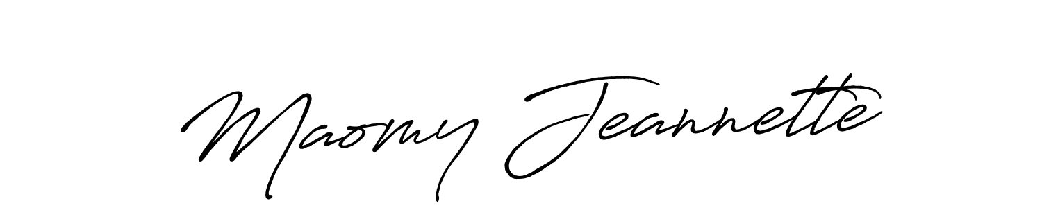 Create a beautiful signature design for name Maomy Jeannette. With this signature (Antro_Vectra_Bolder) fonts, you can make a handwritten signature for free. Maomy Jeannette signature style 7 images and pictures png