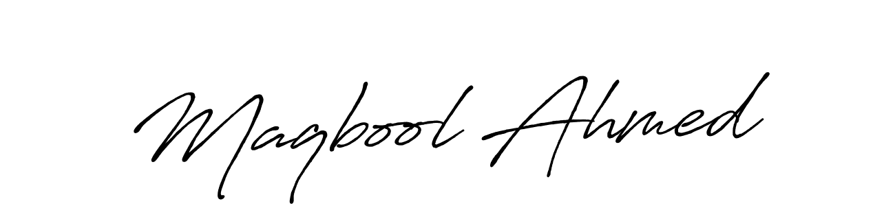 It looks lik you need a new signature style for name Maqbool Ahmed. Design unique handwritten (Antro_Vectra_Bolder) signature with our free signature maker in just a few clicks. Maqbool Ahmed signature style 7 images and pictures png