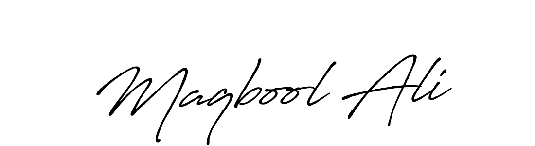 Design your own signature with our free online signature maker. With this signature software, you can create a handwritten (Antro_Vectra_Bolder) signature for name Maqbool Ali. Maqbool Ali signature style 7 images and pictures png