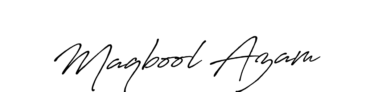 Make a beautiful signature design for name Maqbool Azam. With this signature (Antro_Vectra_Bolder) style, you can create a handwritten signature for free. Maqbool Azam signature style 7 images and pictures png