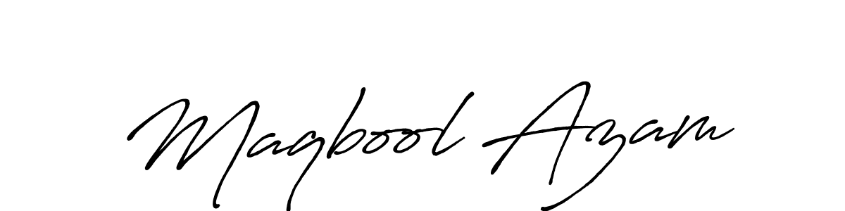 Make a beautiful signature design for name Maqbool Azam. With this signature (Antro_Vectra_Bolder) style, you can create a handwritten signature for free. Maqbool Azam signature style 7 images and pictures png