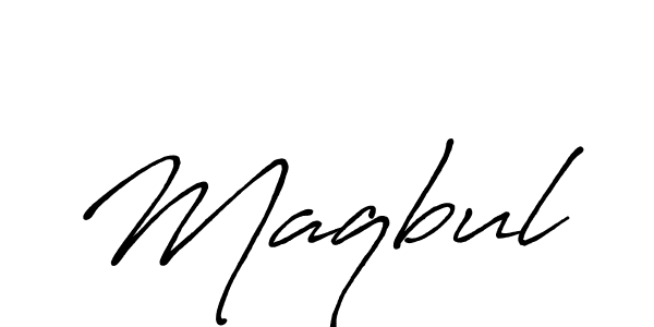 Use a signature maker to create a handwritten signature online. With this signature software, you can design (Antro_Vectra_Bolder) your own signature for name Maqbul. Maqbul signature style 7 images and pictures png