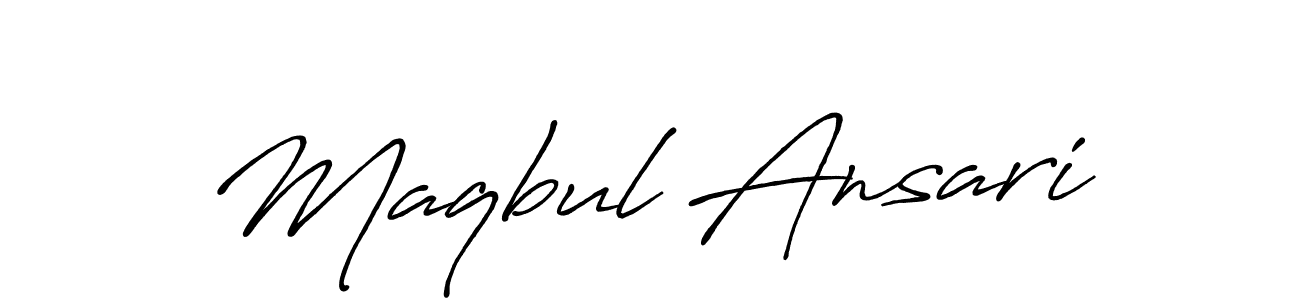 How to make Maqbul Ansari signature? Antro_Vectra_Bolder is a professional autograph style. Create handwritten signature for Maqbul Ansari name. Maqbul Ansari signature style 7 images and pictures png