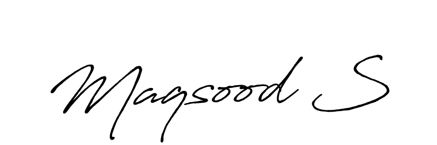 How to make Maqsood S signature? Antro_Vectra_Bolder is a professional autograph style. Create handwritten signature for Maqsood S name. Maqsood S signature style 7 images and pictures png