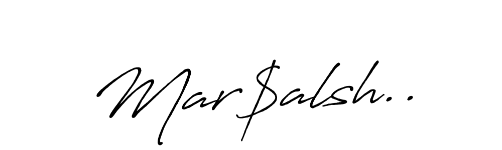 The best way (Antro_Vectra_Bolder) to make a short signature is to pick only two or three words in your name. The name Mar$alsh.. include a total of six letters. For converting this name. Mar$alsh.. signature style 7 images and pictures png