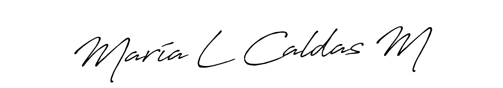 Also You can easily find your signature by using the search form. We will create María L Caldas M name handwritten signature images for you free of cost using Antro_Vectra_Bolder sign style. María L Caldas M signature style 7 images and pictures png