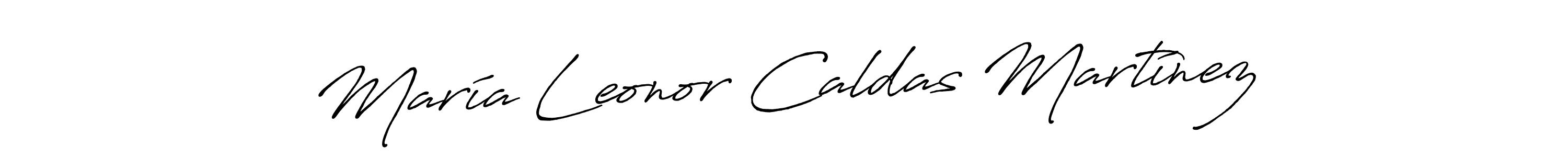 Create a beautiful signature design for name María Leonor Caldas Martínez. With this signature (Antro_Vectra_Bolder) fonts, you can make a handwritten signature for free. María Leonor Caldas Martínez signature style 7 images and pictures png