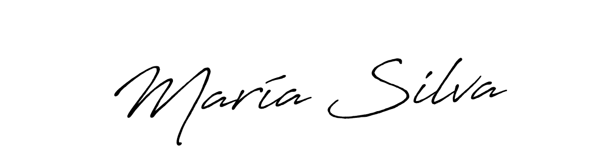 How to make María Silva name signature. Use Antro_Vectra_Bolder style for creating short signs online. This is the latest handwritten sign. María Silva signature style 7 images and pictures png