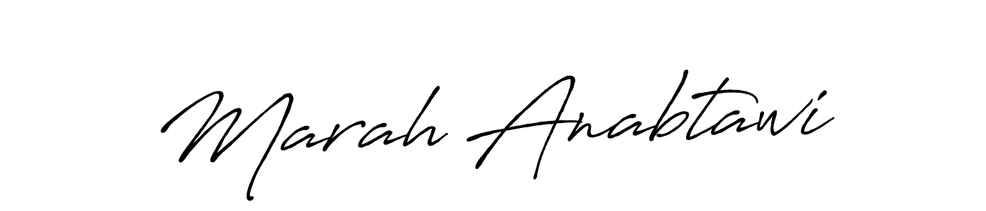 Make a beautiful signature design for name Marah Anabtawi. With this signature (Antro_Vectra_Bolder) style, you can create a handwritten signature for free. Marah Anabtawi signature style 7 images and pictures png