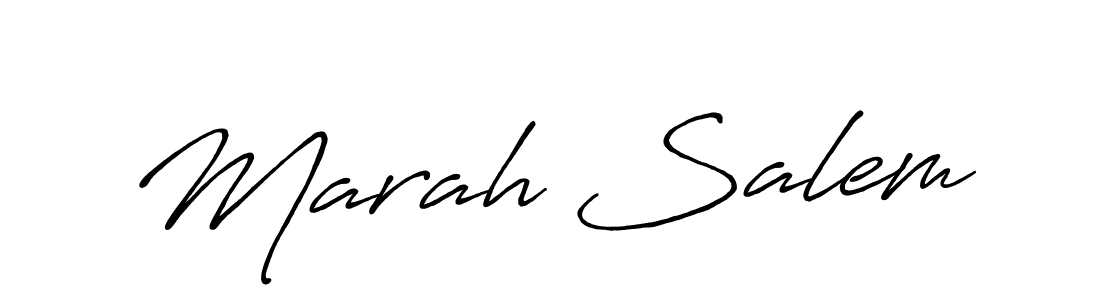 Create a beautiful signature design for name Marah Salem. With this signature (Antro_Vectra_Bolder) fonts, you can make a handwritten signature for free. Marah Salem signature style 7 images and pictures png