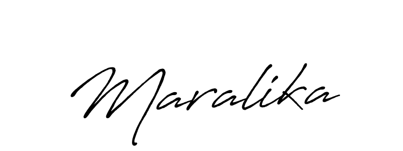 Use a signature maker to create a handwritten signature online. With this signature software, you can design (Antro_Vectra_Bolder) your own signature for name Maralika. Maralika signature style 7 images and pictures png