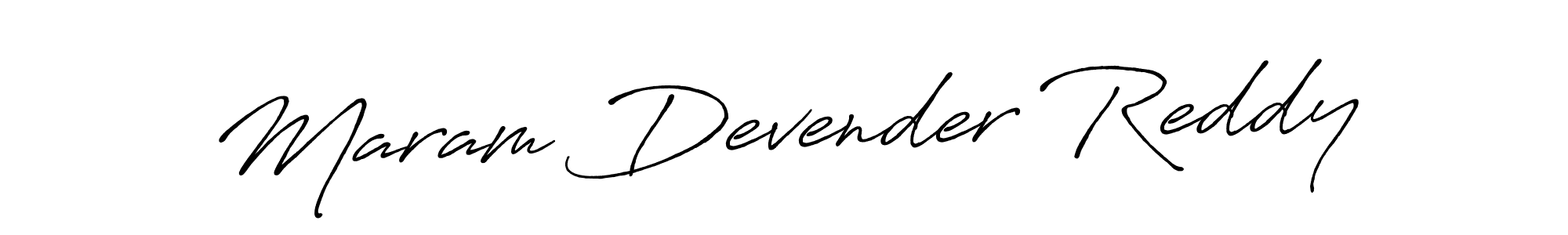 Make a beautiful signature design for name Maram Devender Reddy. With this signature (Antro_Vectra_Bolder) style, you can create a handwritten signature for free. Maram Devender Reddy signature style 7 images and pictures png