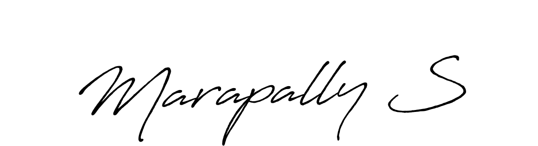 The best way (Antro_Vectra_Bolder) to make a short signature is to pick only two or three words in your name. The name Marapally S include a total of six letters. For converting this name. Marapally S signature style 7 images and pictures png