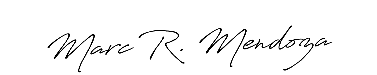 You should practise on your own different ways (Antro_Vectra_Bolder) to write your name (Marc R. Mendoza) in signature. don't let someone else do it for you. Marc R. Mendoza signature style 7 images and pictures png