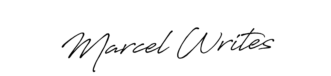 Marcel Writes stylish signature style. Best Handwritten Sign (Antro_Vectra_Bolder) for my name. Handwritten Signature Collection Ideas for my name Marcel Writes. Marcel Writes signature style 7 images and pictures png