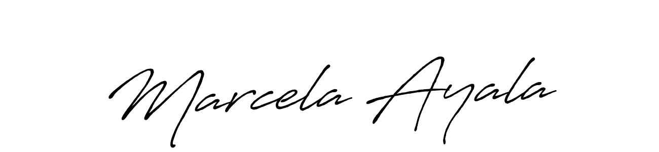 Marcela Ayala stylish signature style. Best Handwritten Sign (Antro_Vectra_Bolder) for my name. Handwritten Signature Collection Ideas for my name Marcela Ayala. Marcela Ayala signature style 7 images and pictures png