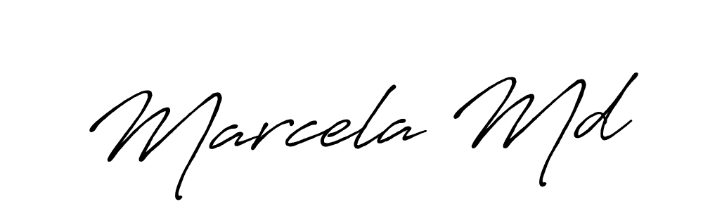Use a signature maker to create a handwritten signature online. With this signature software, you can design (Antro_Vectra_Bolder) your own signature for name Marcela Md. Marcela Md signature style 7 images and pictures png