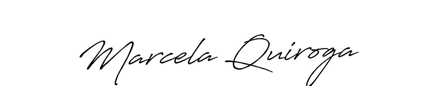 How to make Marcela Quiroga name signature. Use Antro_Vectra_Bolder style for creating short signs online. This is the latest handwritten sign. Marcela Quiroga signature style 7 images and pictures png