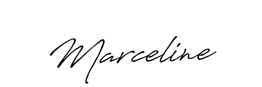 Use a signature maker to create a handwritten signature online. With this signature software, you can design (Antro_Vectra_Bolder) your own signature for name Marceline. Marceline signature style 7 images and pictures png