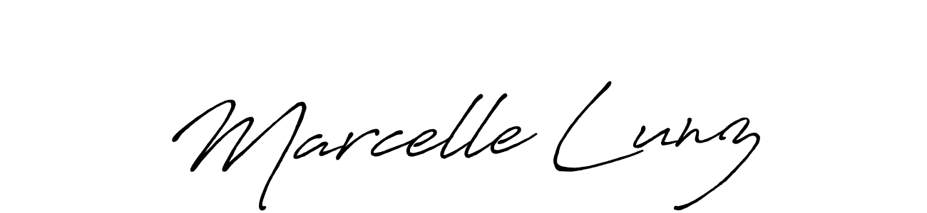Marcelle Lunz stylish signature style. Best Handwritten Sign (Antro_Vectra_Bolder) for my name. Handwritten Signature Collection Ideas for my name Marcelle Lunz. Marcelle Lunz signature style 7 images and pictures png