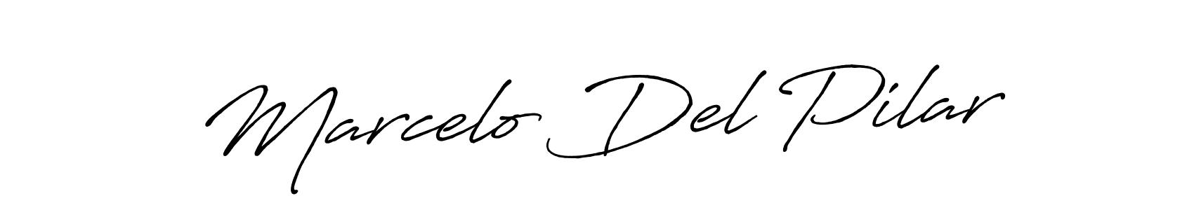 Marcelo Del Pilar stylish signature style. Best Handwritten Sign (Antro_Vectra_Bolder) for my name. Handwritten Signature Collection Ideas for my name Marcelo Del Pilar. Marcelo Del Pilar signature style 7 images and pictures png