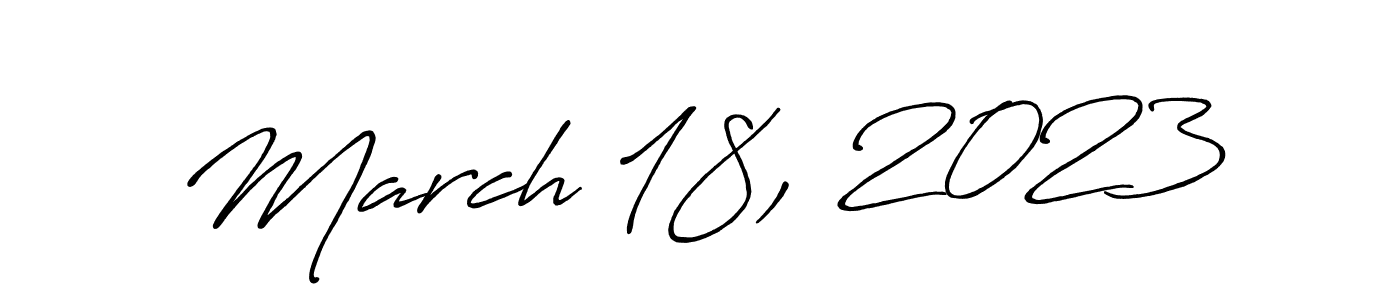 Design your own signature with our free online signature maker. With this signature software, you can create a handwritten (Antro_Vectra_Bolder) signature for name March 18, 2023. March 18, 2023 signature style 7 images and pictures png