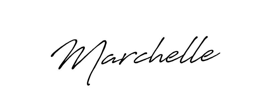 Use a signature maker to create a handwritten signature online. With this signature software, you can design (Antro_Vectra_Bolder) your own signature for name Marchelle. Marchelle signature style 7 images and pictures png